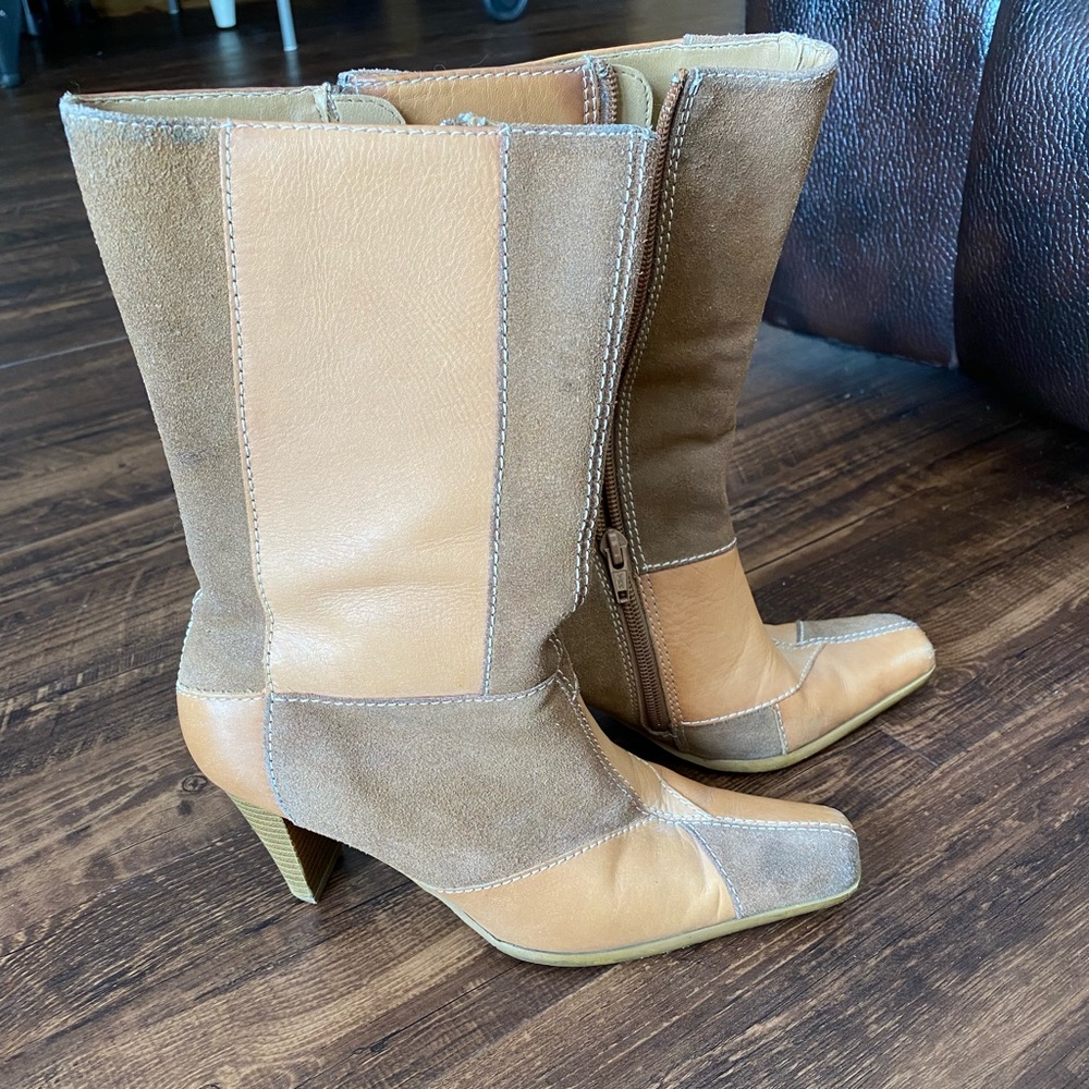 Vintage (90’s) Patchwork Boots, size 6 1/2
